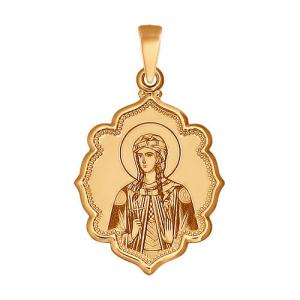 Иконка из красного золота «Святая мученица Светлана»