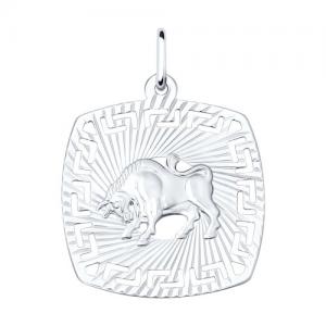 Подвеска «Знак зодиака Телец» из серебра