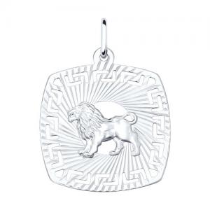 Подвеска «Знак зодиака Лев» из серебра