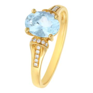 Золотое кольцо с разноцветными камнями AQ